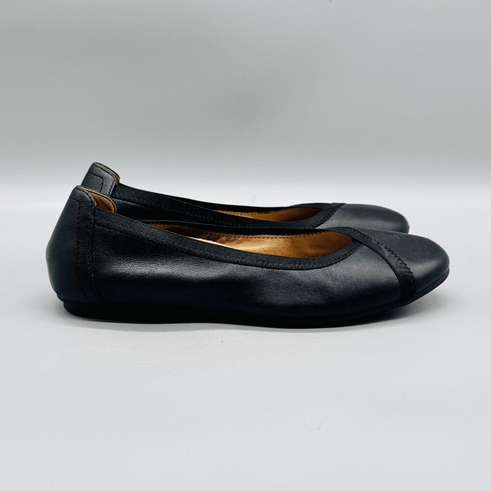 Vionic Shoes Women 6 Black Leather Caroll Slip On Ballet Flats Comfort Orthotic